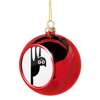 Cat upside down, Christmas tree ball Red 8cm