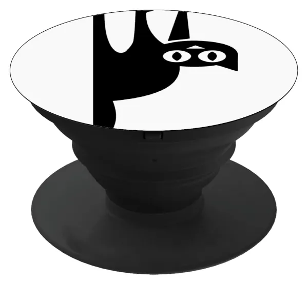 Cat upside down — Phone Holders Stand  Black Hand-held Mobile Phone Holder