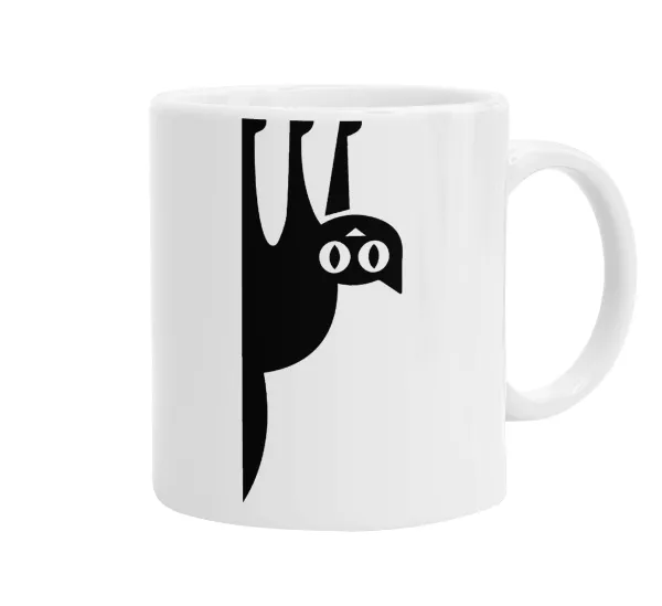 Cat upside down — Ceramic coffee mug, 330ml