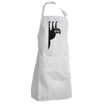 Cat upside down, Adult Chef Apron (with sliders and 2 pockets)