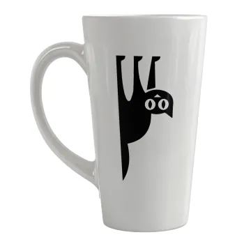 Cat upside down, Κούπα κωνική Latte Μεγάλη, κεραμική, 450ml