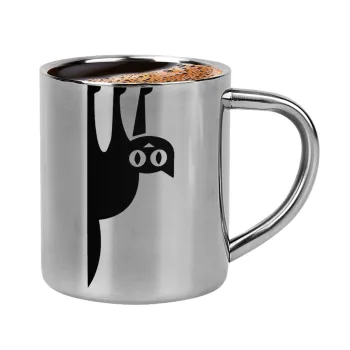 Cat upside down, Double-wall metal cup for espresso (220ml)