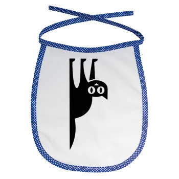 Cat upside down, Σαλιάρα μωρού αλέκιαστη με κορδόνι Μπλε