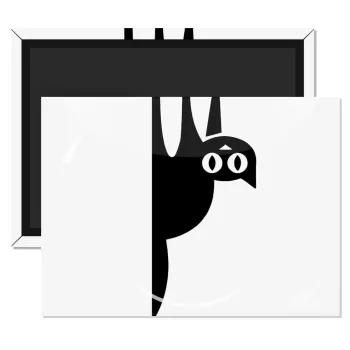 Cat upside down, Ορθογώνιο μαγνητάκι ψυγείου διάστασης 9x6cm