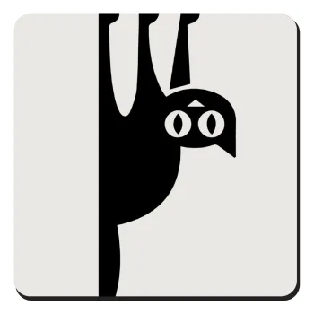 Cat upside down, Τετράγωνο μαγνητάκι ξύλινο 9x9cm