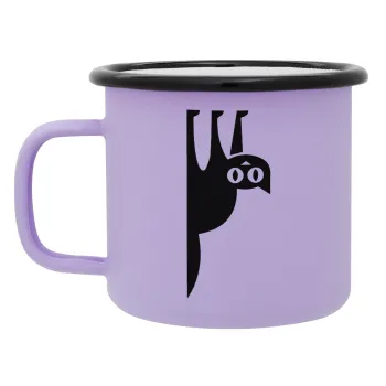 Cat upside down, Κούπα Μεταλλική εμαγιέ ΜΑΤ Light Pastel Purple 360ml