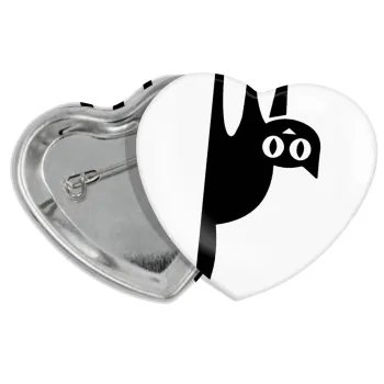 Cat upside down, Κονκάρδα παραμάνα καρδιά (57x52mm)