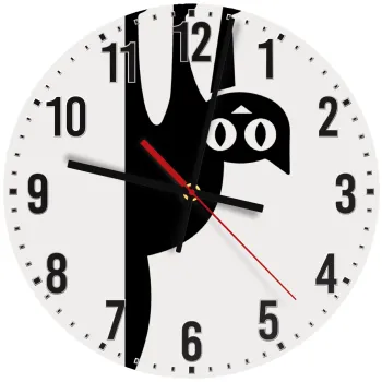 Cat upside down, Ρολόι τοίχου ξύλινο (30cm)