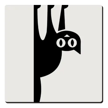 Cat upside down, Τετράγωνο μαγνητάκι ξύλινο 6x6cm