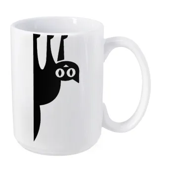 Cat upside down, Κούπα Mega, κεραμική, 450ml