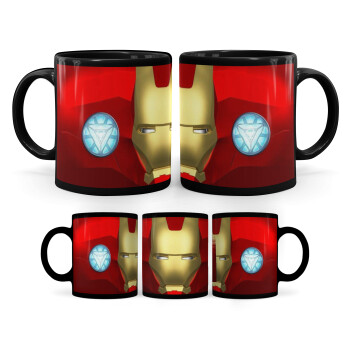 Ironman full wrap, Mug black, ceramic, 330ml