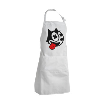 helix the cat, Adult Chef Apron (with sliders and 2 pockets)
