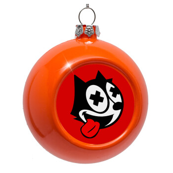 helix the cat, Orange Christmas tree ornament bauble 8cm