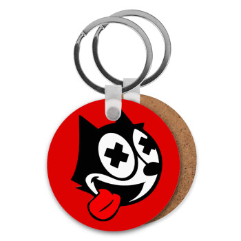 helix the cat, Μπρελόκ Ξύλινο στρογγυλό MDF Φ5cm