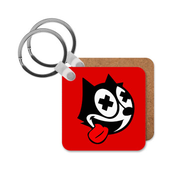 helix the cat, Μπρελόκ Ξύλινο τετράγωνο MDF