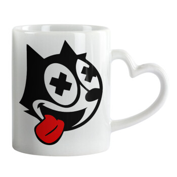 helix the cat, Mug heart handle, ceramic, 330ml