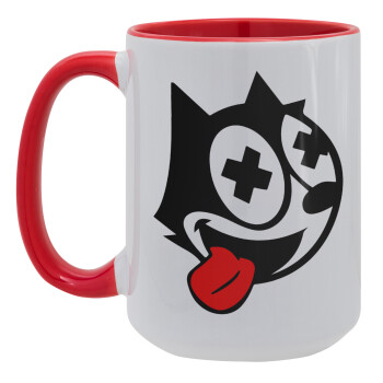 helix the cat, Κούπα Mega 15oz, κεραμική Κόκκινη, 450ml