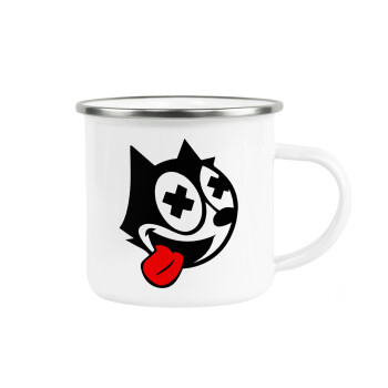 helix the cat, Metallic enamel cup white 360ml