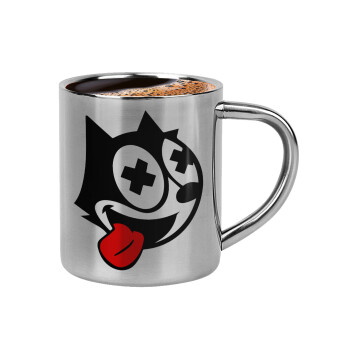 helix the cat, Double-wall metal cup for espresso (220ml)
