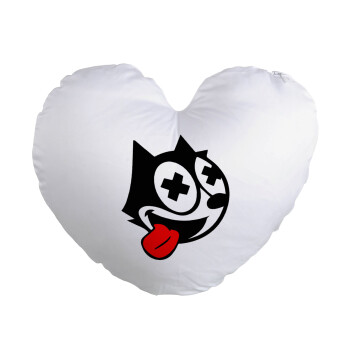 helix the cat, Μαξιλάρι καναπέ καρδιά 40x40cm περιέχεται το  γέμισμα