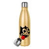 Glitter gold stainless steel thermos bottle, double-walled, 500ml