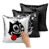 Μαξιλάρι καναπέ Μαγικό Μαύρο με πούλιες 40x40cm περιέχεται το γέμισμα