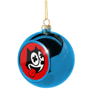 helix the cat, Χριστουγεννιάτικη μπάλα δένδρου Μπλε 8cm