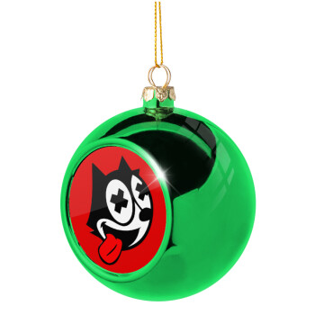 helix the cat, Χριστουγεννιάτικη μπάλα δένδρου Πράσινη 8cm