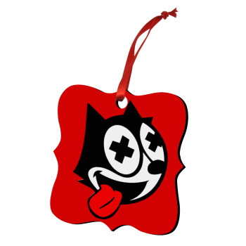 helix the cat, Christmas ornament polygon wooden 7.5cm