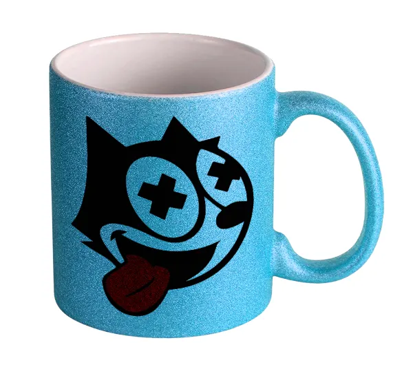 helix the cat — Κούπα Σιέλ Glitter που γυαλίζει, κεραμική, 330ml