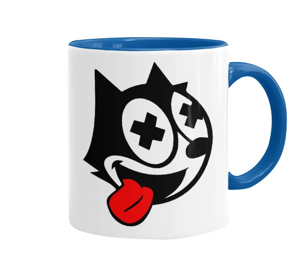 helix the cat — Mug colored blue, ceramic, 330ml