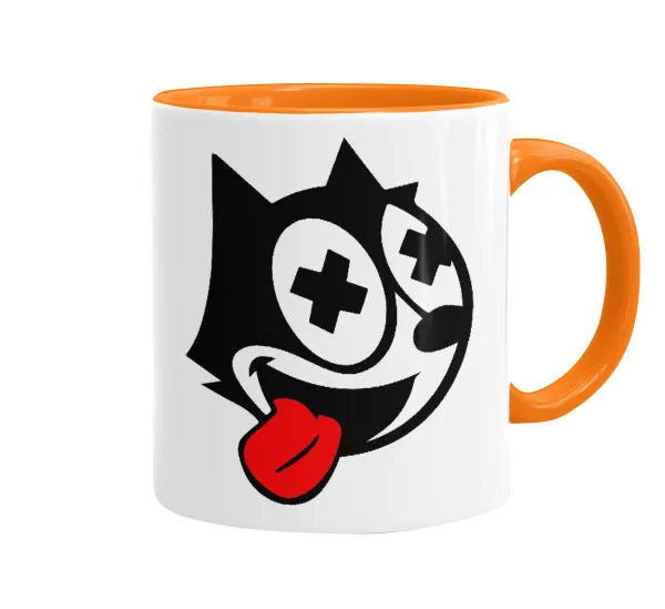 helix the cat — Mug colored orange, ceramic, 330ml
