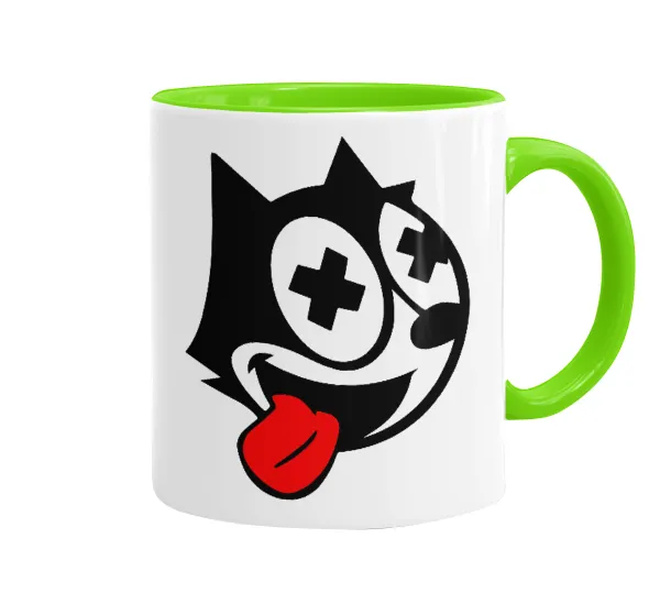 helix the cat — Κούπα χρωματιστή βεραμάν, κεραμική, 330ml