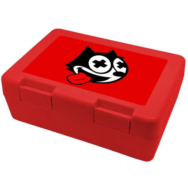 helix the cat — Παιδικό δοχείο κολατσιού ΚΟΚΚΙΝΟ 185x128x65mm (BPA free πλαστικό)