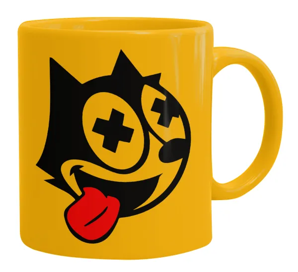 helix the cat — Κούπα, κεραμική κίτρινη, 330ml