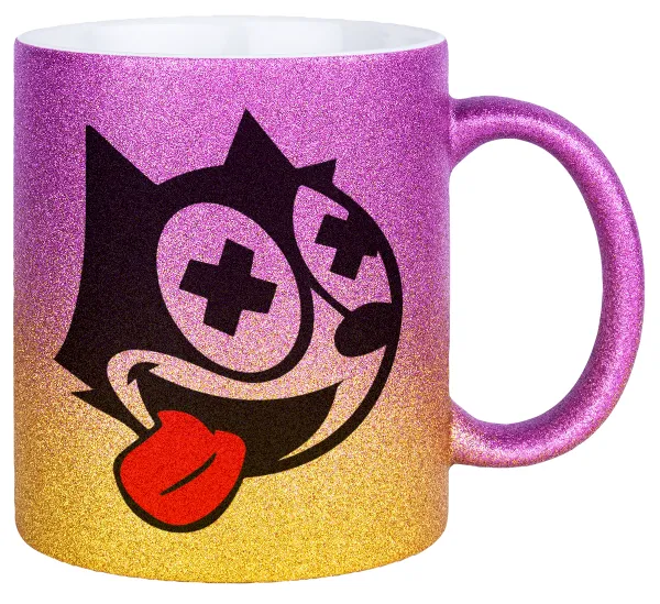 helix the cat — Κούπα Χρυσή/Ροζ Glitter, κεραμική, 330ml