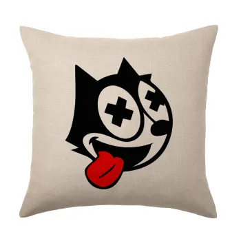 helix the cat, Μαξιλάρι καναπέ ΛΙΝΟ 40x40cm περιέχεται το  γέμισμα