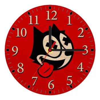 helix the cat, Ρολόι τοίχου ξύλινο plywood (20cm)