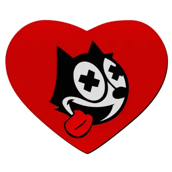 helix the cat, Mousepad heart 23x20cm