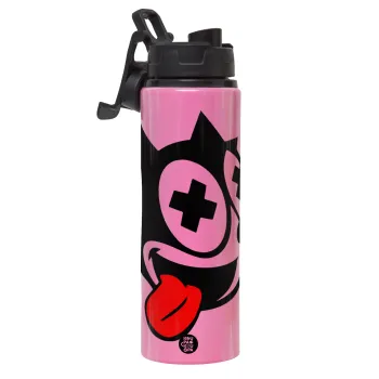 helix the cat, Μεταλλικό παγούρι νερού με καπάκι ασφαλείας, αλουμινίου 850ml