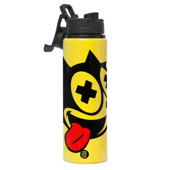 helix the cat, Μεταλλικό παγούρι νερού με καπάκι ασφαλείας, αλουμινίου 850ml