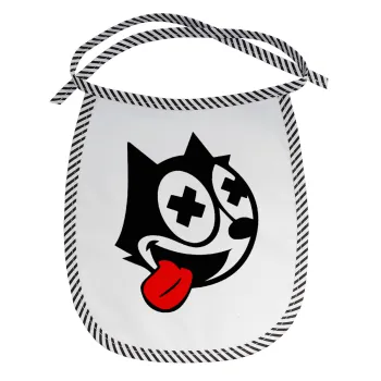 helix the cat, Σαλιάρα μωρού αλέκιαστη με κορδόνι Μαύρη