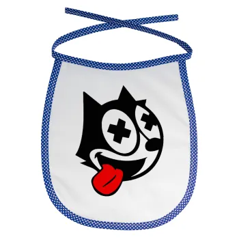 helix the cat, Σαλιάρα μωρού αλέκιαστη με κορδόνι Μπλε