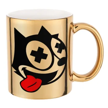 helix the cat, Κούπα κεραμική, χρυσή καθρέπτης, 330ml