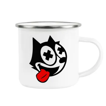 helix the cat, Κούπα Μεταλλική εμαγιέ λευκη 360ml