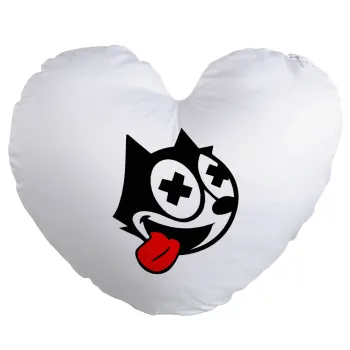 helix the cat, Μαξιλάρι καναπέ καρδιά 40x40cm περιέχεται το  γέμισμα