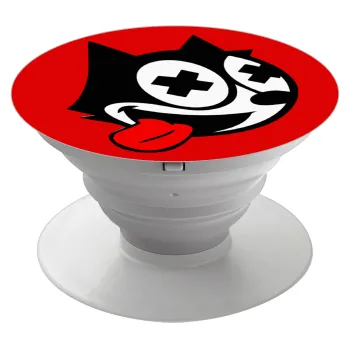 helix the cat, Phone Holders Stand  White Hand-held Mobile Phone Holder