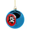 Blue Christmas tree ball ornament 8cm