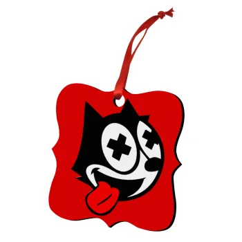 helix the cat, Christmas ornament polygon wooden 7.5cm