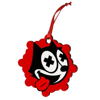 helix the cat, Στολίδι Χριστουγεννιάτικο στολίδι snowflake ξύλινο 7.5cm